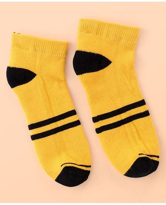 Pine Kids Cotton Ankle Length Socks With Silvadur Antimicrobial Finish Stripes Design Pack Of 5 (Color May Vary)