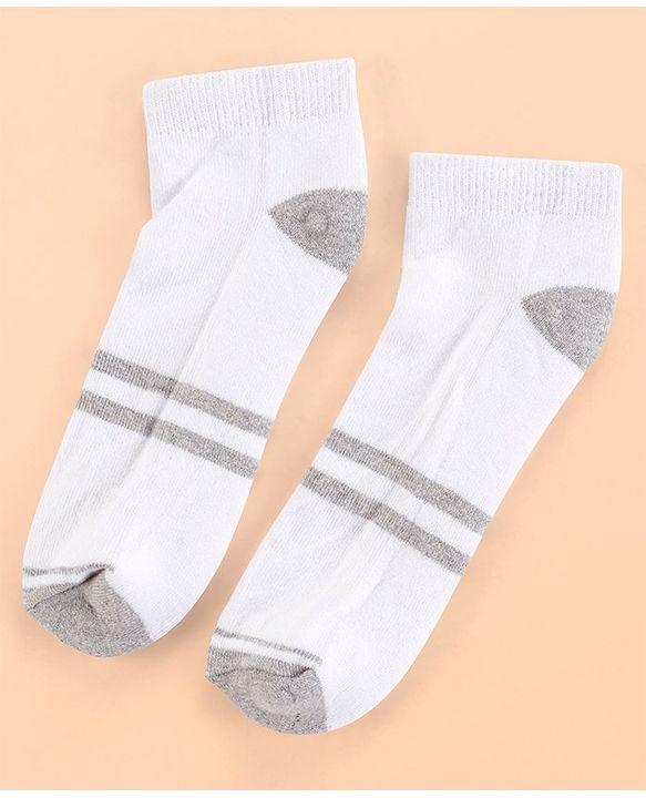Pine Kids Cotton Ankle Length Socks With Silvadur Antimicrobial Finish Stripes Design Pack Of 5 (Color May Vary)