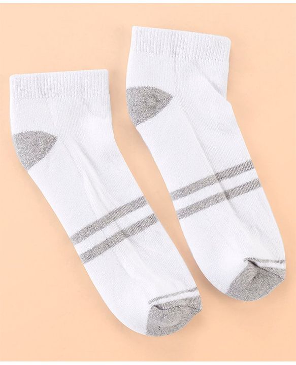 Pine Kids Cotton Ankle Length Socks With Silvadur Antimicrobial Finish Stripes Design Pack Of 5 (Color May Vary)