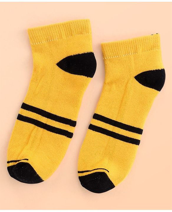 Pine Kids Cotton Ankle Length Socks With Silvadur Antimicrobial Finish Stripes Design Pack Of 5 (Color May Vary)