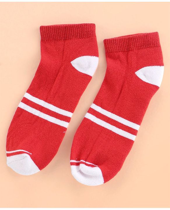 Pine Kids Cotton Ankle Length Socks With Silvadur Antimicrobial Finish Stripes Design Pack Of 5 (Color May Vary)