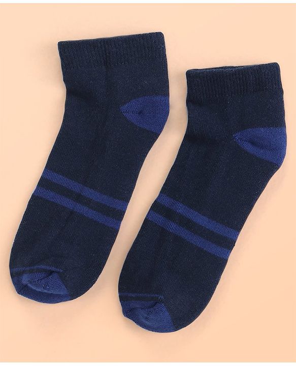 Pine Kids Cotton Ankle Length Socks With Silvadur Antimicrobial Finish Stripes Design Pack Of 5 (Color May Vary)