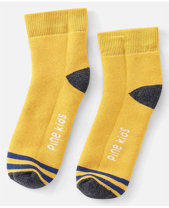 Pine Kids Cotton Ankle Length Socks With Silvadur Antimicrobial Finish Solid Colors Pack Of 3 (Color May Vary)