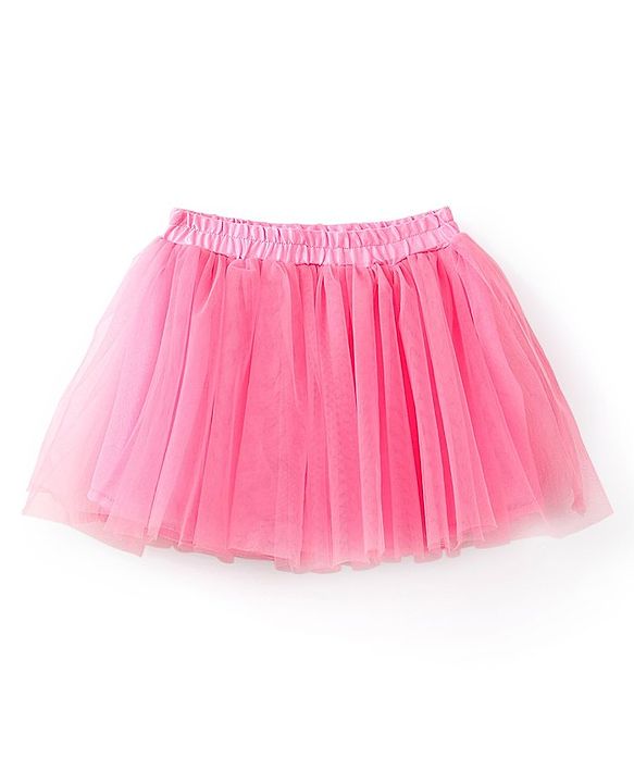 Babyhug Sleeveless Party Wear Skirt & Top Set With Bow Applique - Pink