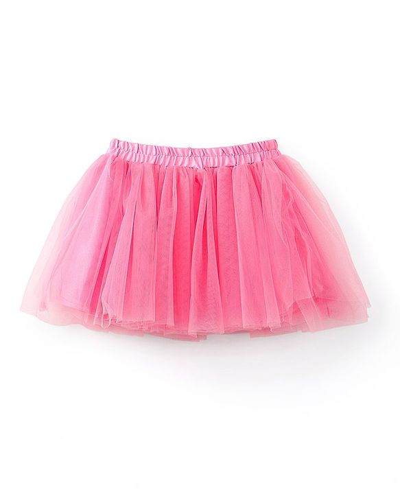Babyhug Sleeveless Party Wear Skirt & Top Set With Bow Applique - Pink