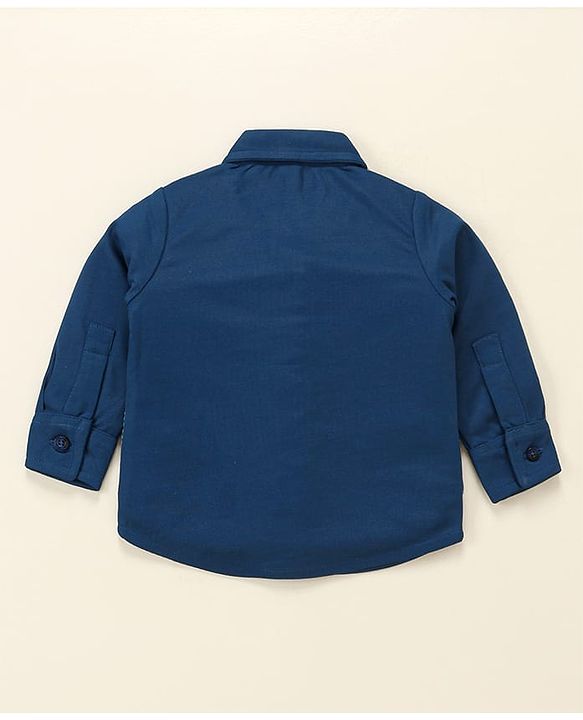 Babyhug Cotton Full Sleeves Party Wear Suit With Blazer Checkered - Navy Blue