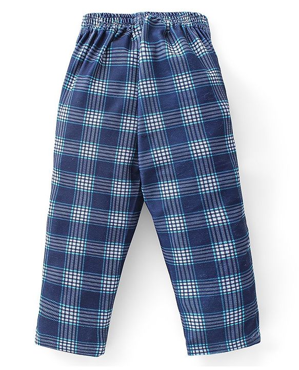 Babyhug Cotton Full Sleeves Party Wear Suit With Blazer Checkered - Navy Blue