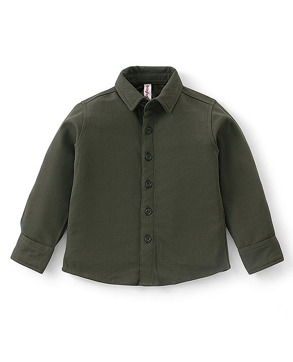 Babyhug Full Sleeves Solid Colour Shirt with Checks Trouser Cap Bow & Suspenders Set - Green & Navy Blue