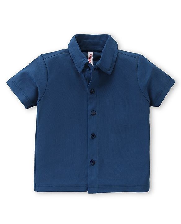 Babyhug Woven Half Sleeves Solid Shirt & Trouser Set with Bow Tie & Suspender - Blue & Grey