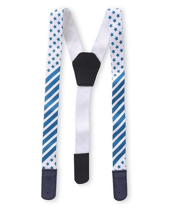 Babyhug Woven Half Sleeves Solid Shirt & Trouser Set with Bow Tie & Suspender - Blue & Grey
