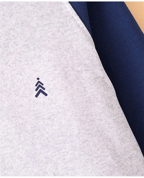 Pine Kids Knitted Full Sleeves Solid Color Hooded Sweat Shirt - Navy Peony