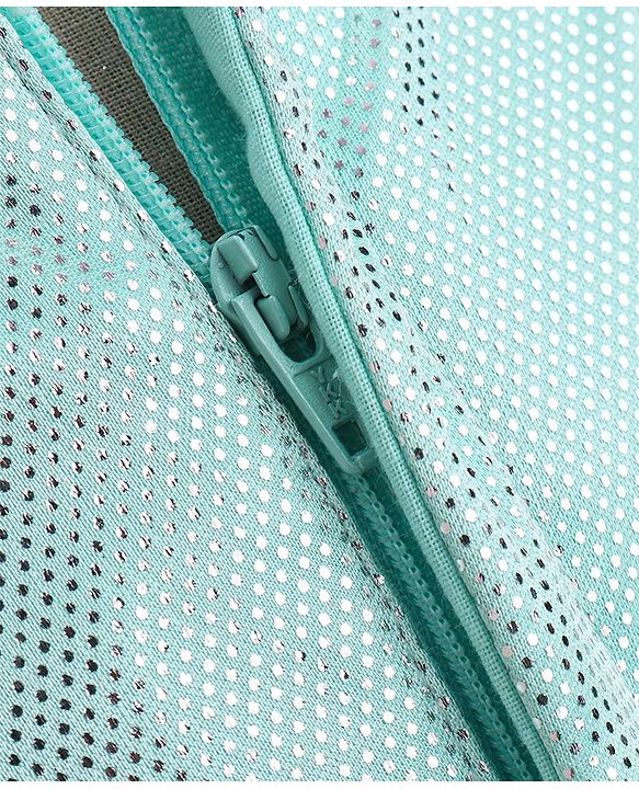 Babyhug Woven Sleeveless Metallic & Mesh Party Gown - Mint