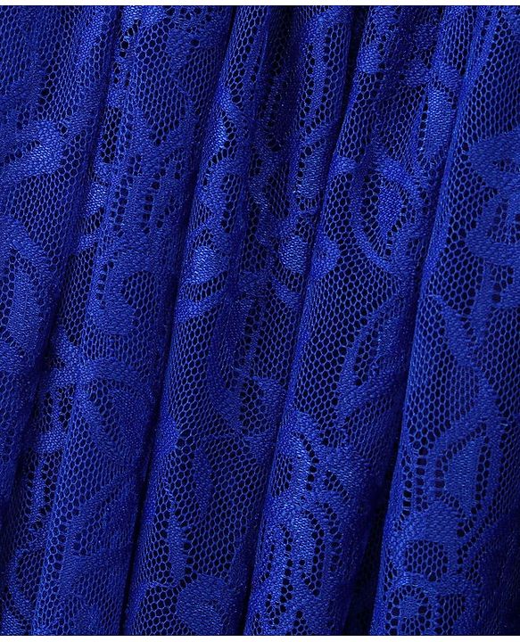 Babyhug Sleeveless Party Frock with Lace Detailing - Royal Blue