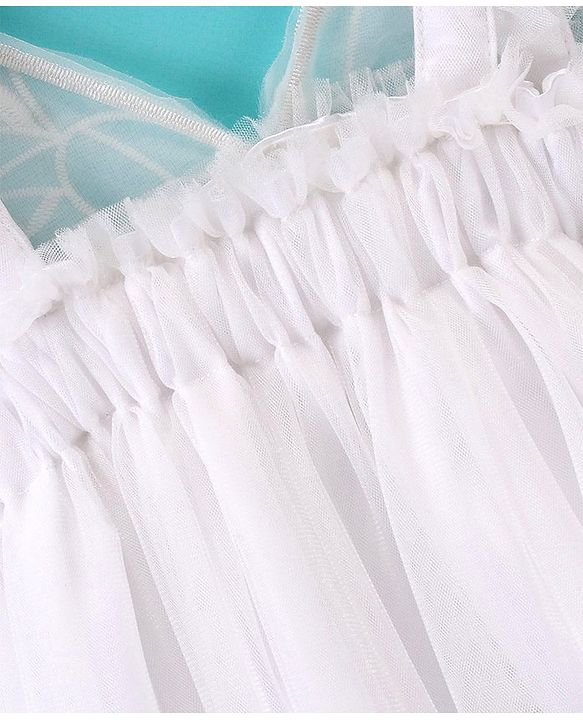 Babyhug Sleeveless Party Frock With Butterfly Wings Corsage & Sequine Detailing - Pink