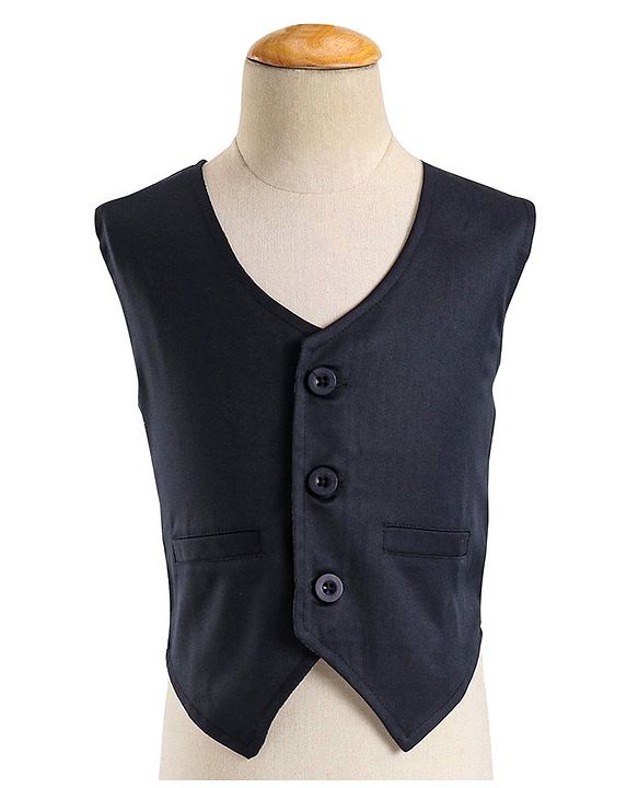Babyhug Cotton Full Sleeves Party Wear Suit With Blazer Arrow Print - Navy Blue & Pink