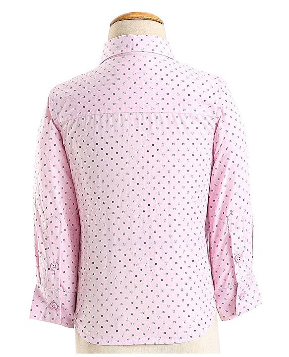 Babyhug Cotton Full Sleeves Party Wear Suit With Blazer Arrow Print - Navy Blue & Pink