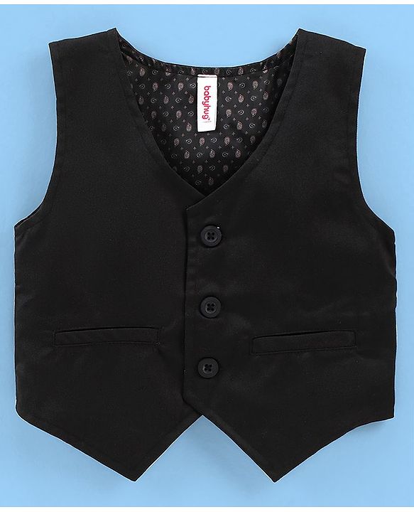 Babyhug Cotton  Woven Blend Full Sleeves Polka Dot Print  Party Suit- White & Black
