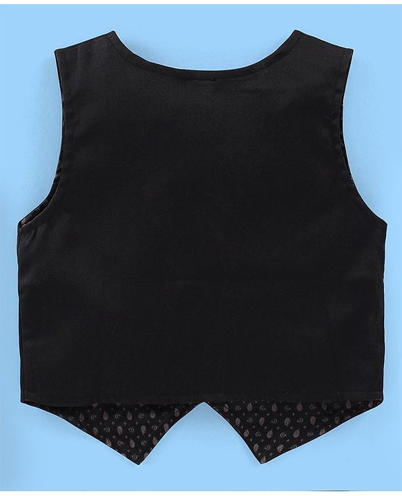 Babyhug Cotton  Woven Blend Full Sleeves Polka Dot Print  Party Suit- White & Black