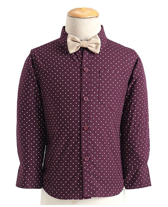 Babyhug Cotton Full Sleeves Party Wear Suit With Blazer Heart Print - Beige & Maroon
