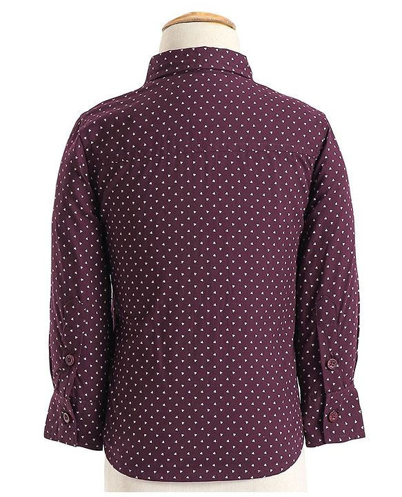 Babyhug Cotton Full Sleeves Party Wear Suit With Blazer Heart Print - Beige & Maroon