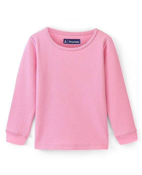 Pine Kids Cotton Full Length Thermal Inner Wear Vest Solid Colour - Candy Pink