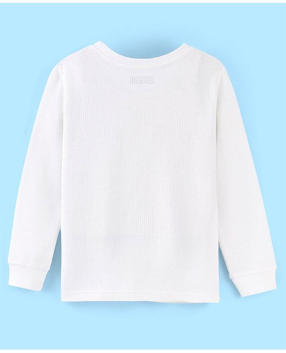 Pine Kids Cotton Full Sleeves Thermal Vest Solid Colour - Off White