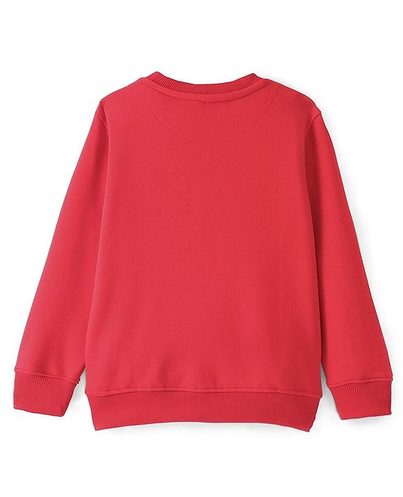 Pine Kids Cotton Full Sleeves Freestyle Street Dance Text Print Sweatshirt - Red