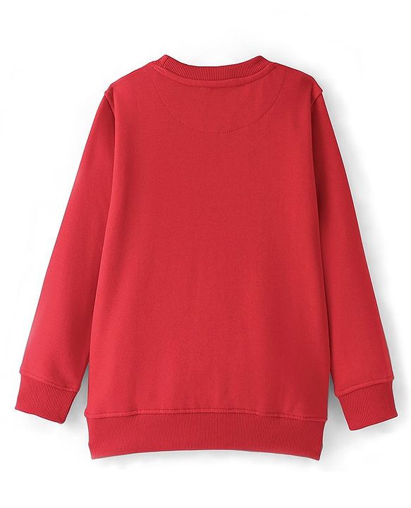 Pine Kids Cotton Full Sleeves Epic Text Print Sweatshirt - Red