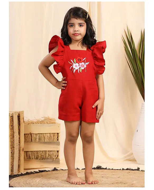 Girls store red playsuit