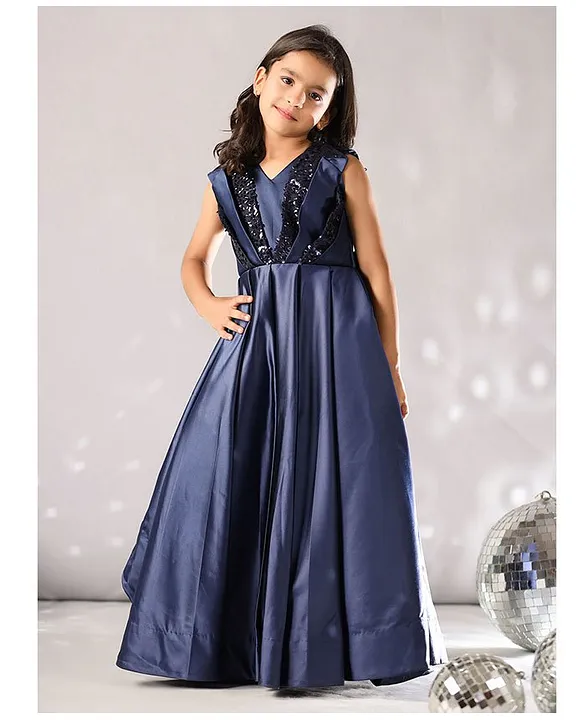 Buy Indian Latest Navy Blue Gown Online at Ethnic Plus at Best Price