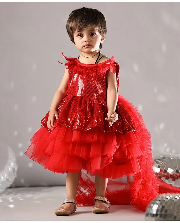 Cute Baby Girl In Beautiful Red Dress Stock Photo, Picture and Royalty Free  Image. Image 7035285.