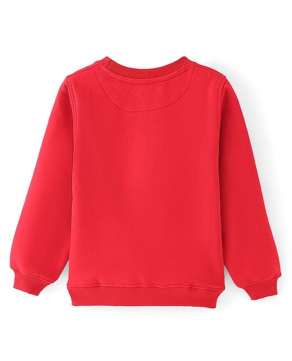 Pine Kids Full Sleeves Round Neck Bio Washed Sweat Shirt Floral Print - Red