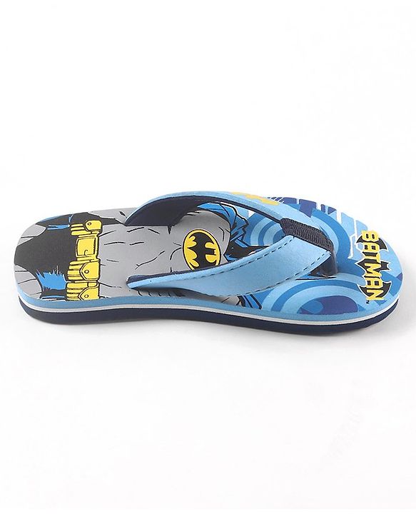 Pine Kids Slip On Flip Flops Batman Print - Sky Blue