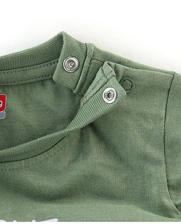 Babyhug Cotton Knit Full Sleeves Night Suit Bear Print - Green