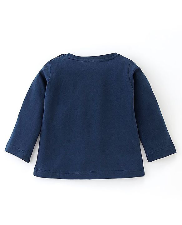 Babyhug Full Sleeves Cotton Night Suit Bear Print- Blue