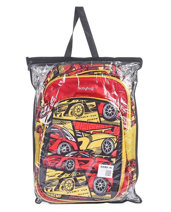 Babyhug School Backpack Extreme Speed Car Multicolor - 17 Inches