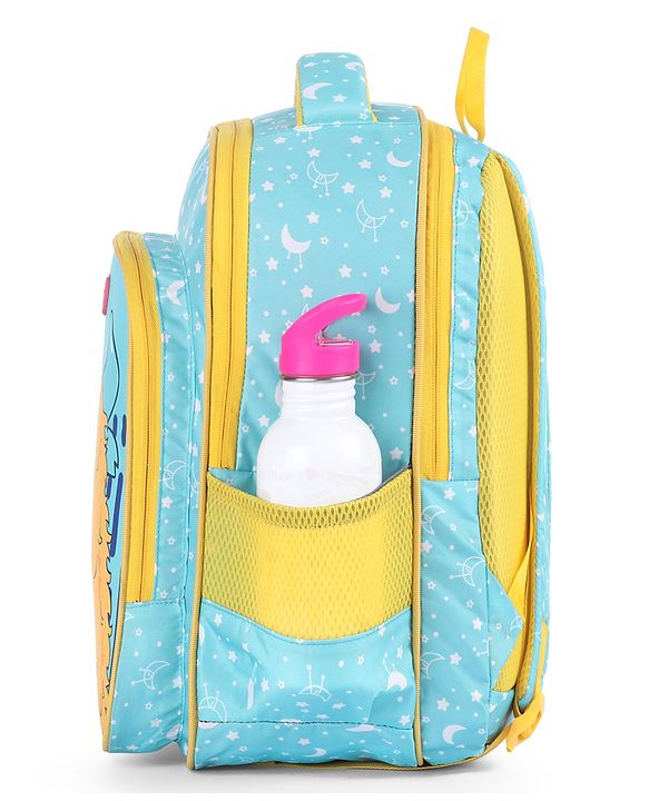 Babyhug Cute Monster School Backpack Blue - Height 16 Inches