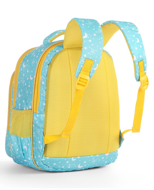 Babyhug Cute Monster School Backpack Blue - Height 16 Inches