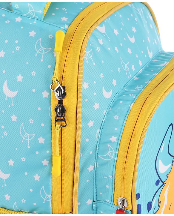 Babyhug Cute Monster School Backpack Blue - Height 16 Inches