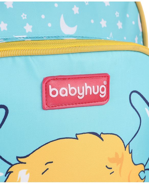 Babyhug Cute Monster School Backpack Blue - Height 16 Inches