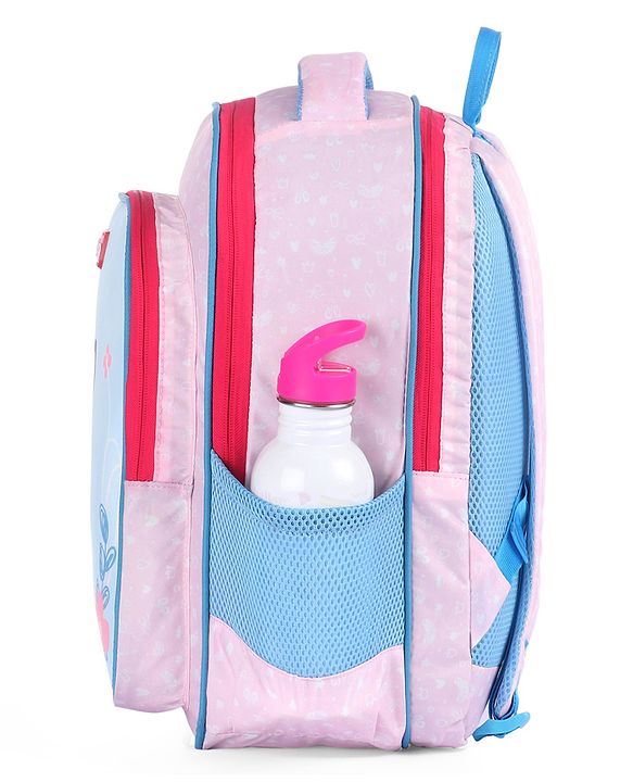 Babyhug Zebra Print School Backpack Pink - Height 16 Inches