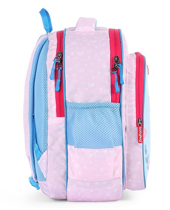 Babyhug Zebra Print School Backpack Pink - Height 16 Inches