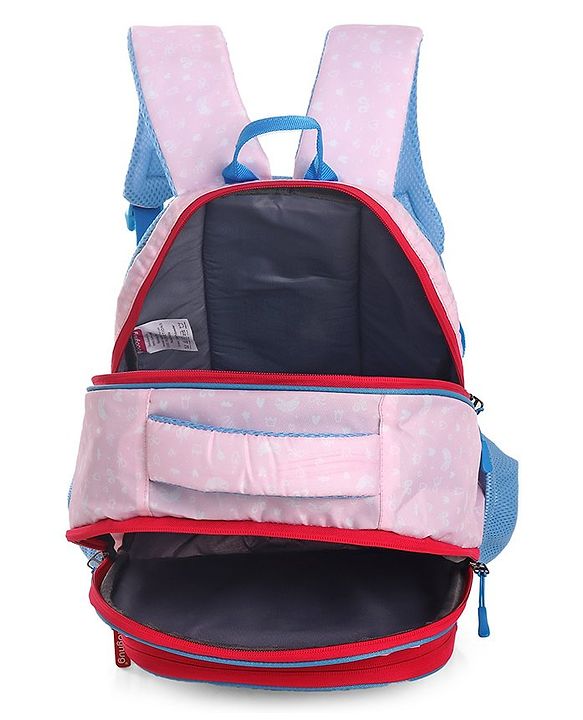 Babyhug Zebra Print School Backpack Pink - Height 16 Inches