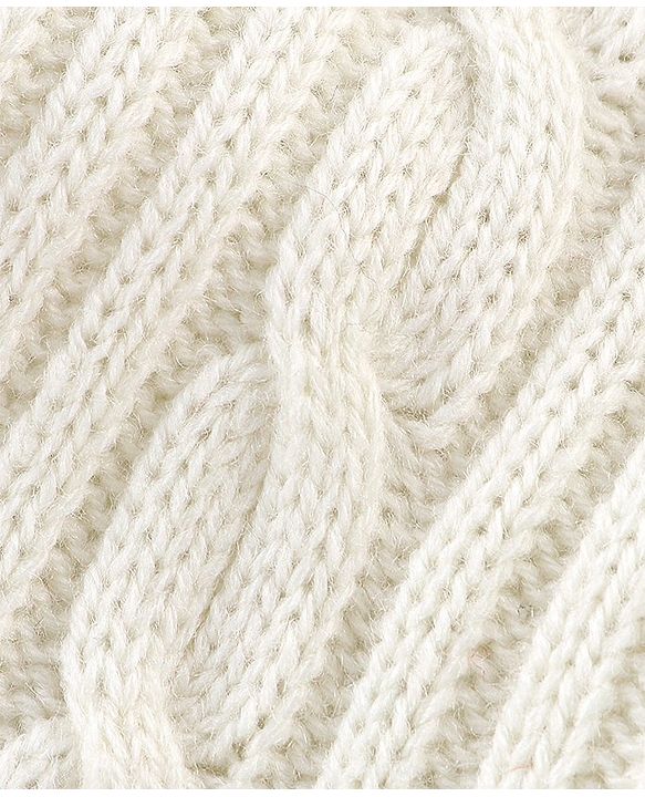 Babyhug Full Sleeves Cable Knit Pullover Sweater - White
