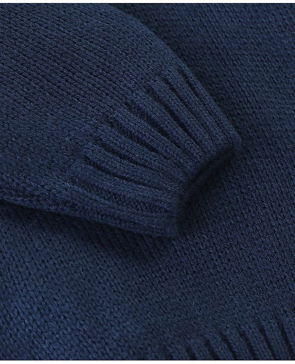 Babyhug Full Sleeves  Sweater Solid Colour - Navy Blue