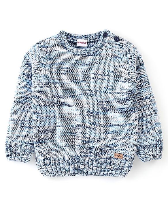 Babyhug Full Sleeves Sweater - Blue