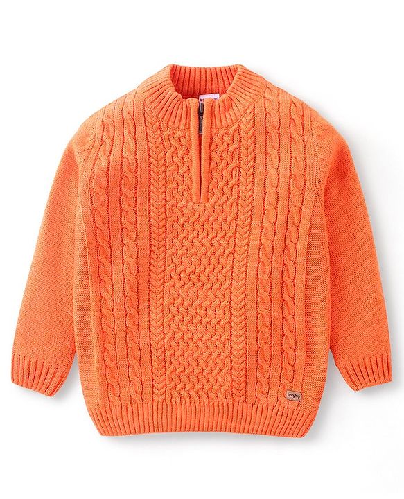Babyhug Full Sleeves Pullover Sweater - Orange