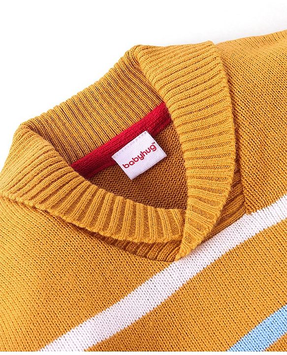 Babyhug Full Sleeves Pullover Sweater - Mustard