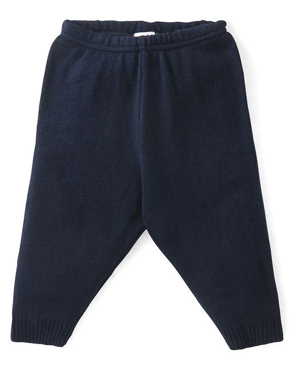 Babyhug Full Sleeves Baby Sweater Set Foxy Design - Navy Blue