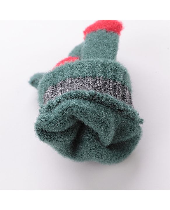 Babyhug  Woolen Gloves Pair Smiley Design - Green